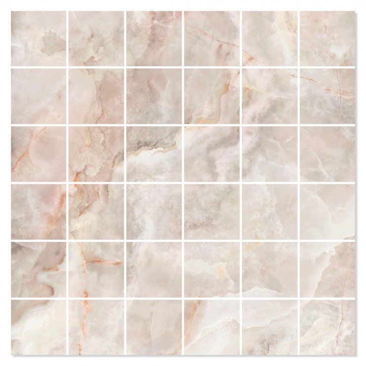 Marmor Mosaik Klinker Lux Cirrus Beige Poleret 30x30 (5x5) cm-0